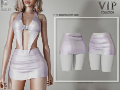 [Patreon] (Early Access) Rhinestone Outfit (Skirt) P110 By Busra-Tr Sims 4 CC