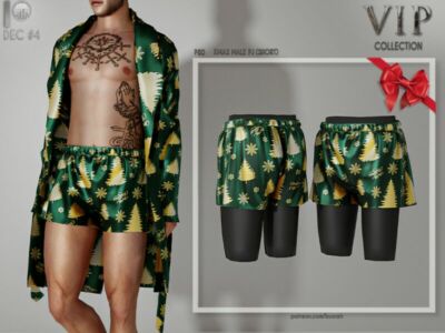 [Patreon] (Early Access) Xmas Male PJ (Short) P80 By Busra-Tr Sims 4 CC