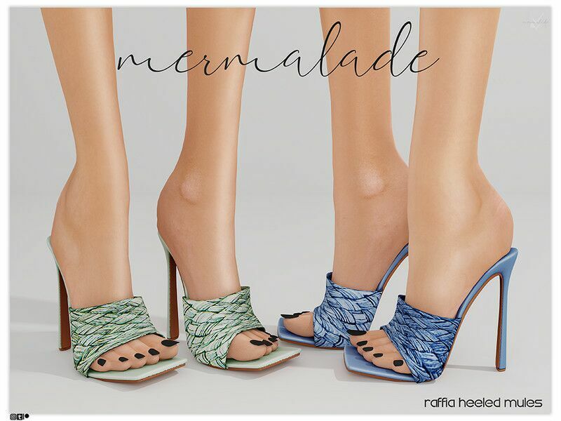 [Patreon] Raffia Heeled Mules Sims 4 CC