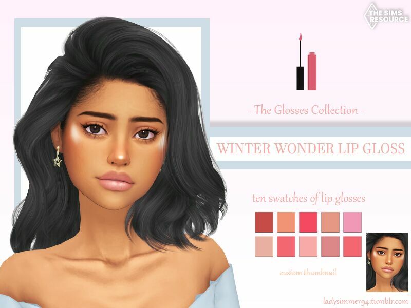 [Patreon] Winter Wonder LIP Gloss By Ladysimmer94 Sims 4 CC