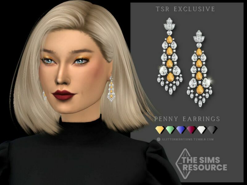 Penny Earrings By Glitterberryfly Sims 4 CC