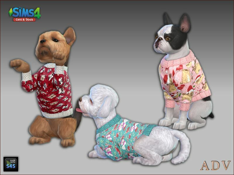 sims 4 cc pet clothing for christmas 4