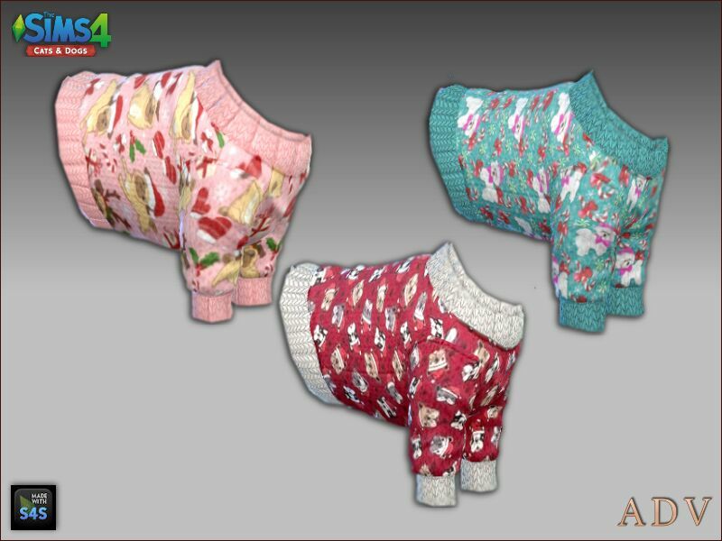 sims 4 cc pet clothing for christmas 5