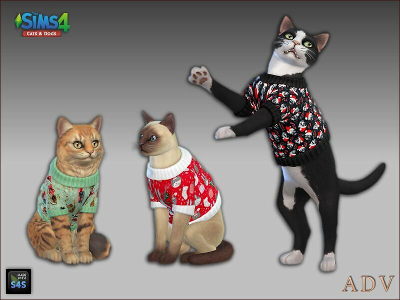 sims 4 cc pet clothing for christmas 6