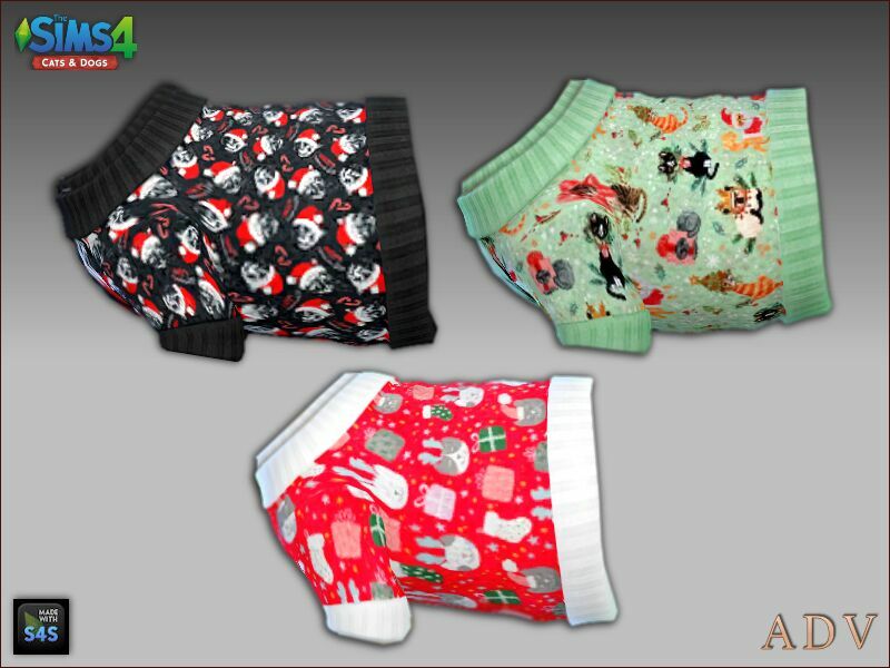 sims 4 cc pet clothing for christmas 7