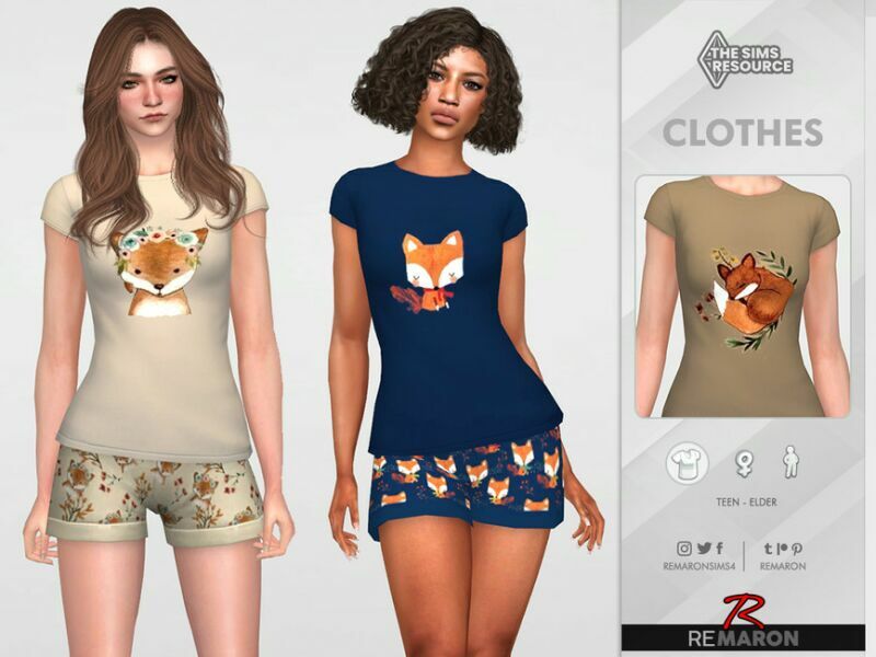 PJ FOX Shirt 01 For Female By Remaron Sims 4 CC