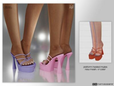 Platform Heeled Mules S05 By Mermaladesimtr Sims 4 CC