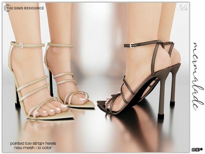 Pointed TOE Strappy Heels S48 By Mermaladesimtr Sims 4 CC