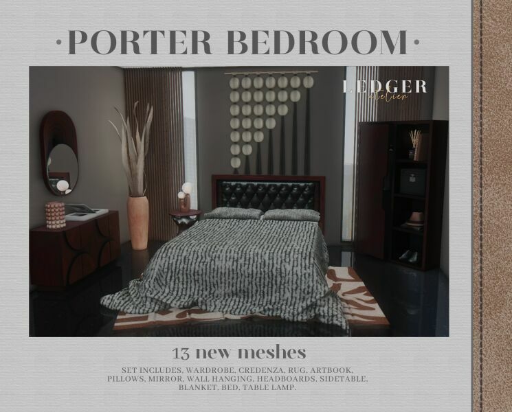 Porter Bedroom Sims 4 CC