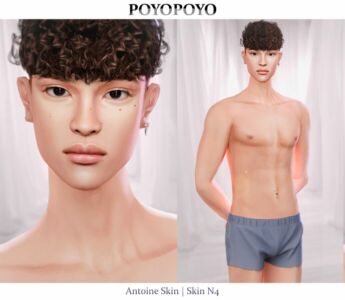 [Poyopoyo] Antoine Skin SET | Moles N1 | Eyebags N1 | Skin N4 By Poyopoyo Sims 4 CC