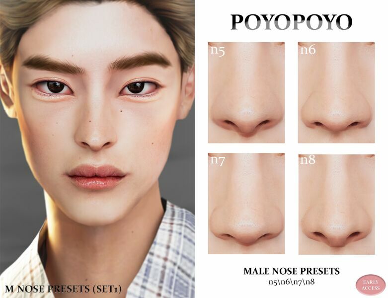 [Poyopoyo] Male Nose Presets (SET1) By Poyopoyo Sims 4 CC