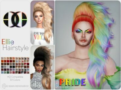 Pride 2023 Ellie Hairstyle Sims 4 CC