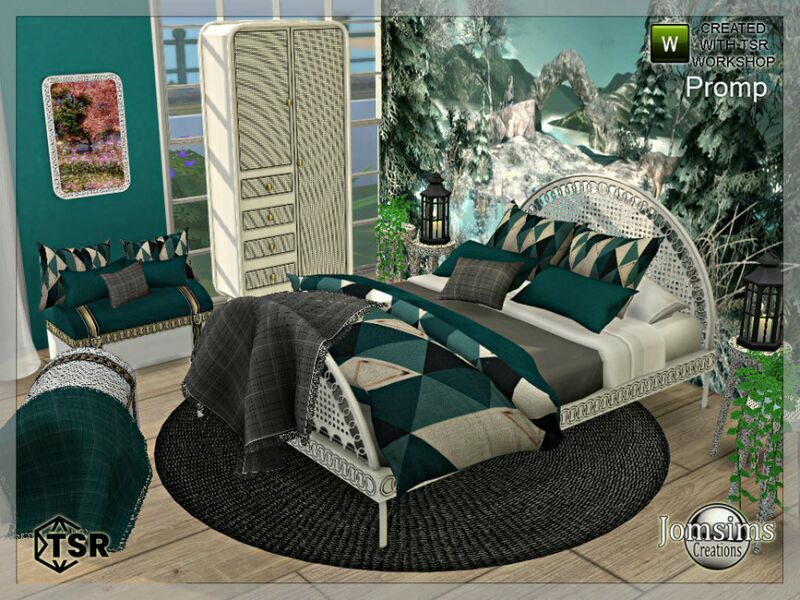 sims 4 cc promp bedroom by jomsims 5