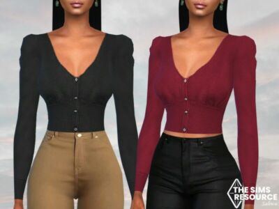 Puff Sleeve Cardigans By Saliwa Sims 4 CC