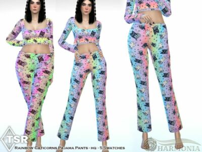 Rainbow Caticorns Pajama Pants By Harmonia Sims 4 CC