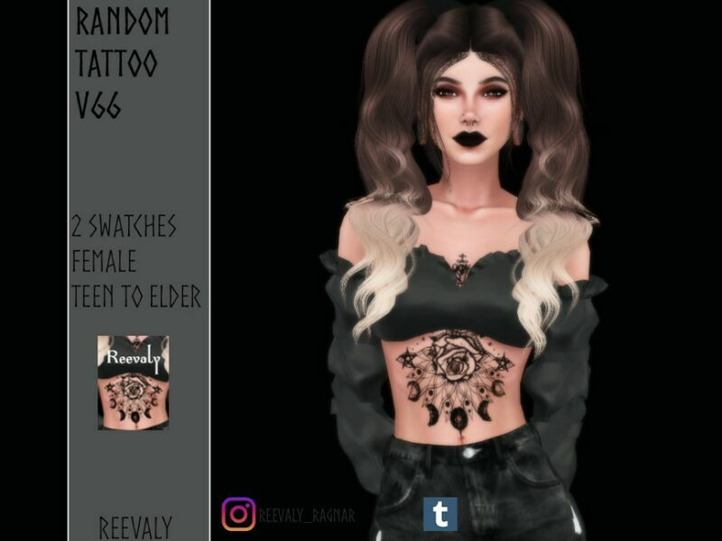 Random Tattoo V66 By Reevaly Sims 4 CC