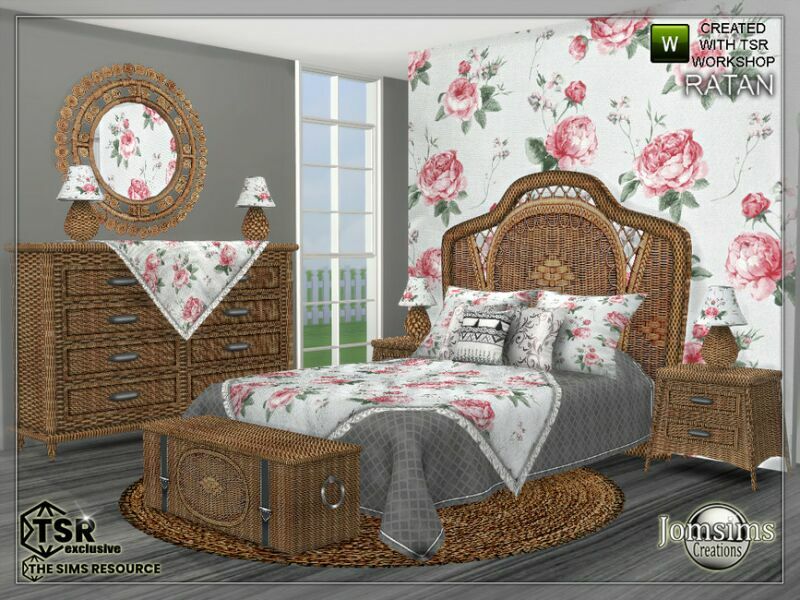 sims 4 cc ratan bedroom by jomsims 2