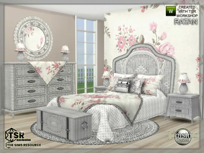 sims 4 cc ratan bedroom by jomsims 3