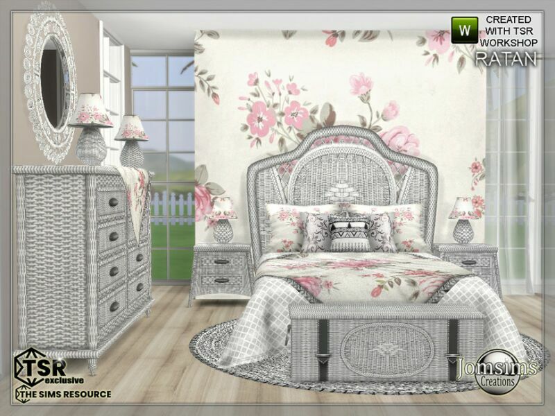 sims 4 cc ratan bedroom by jomsims 5