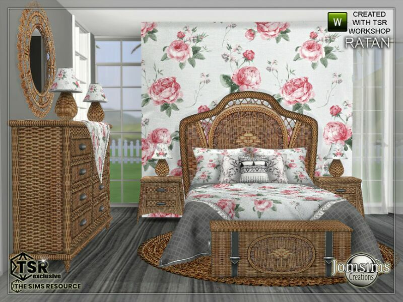 sims 4 cc ratan bedroom by jomsims 6