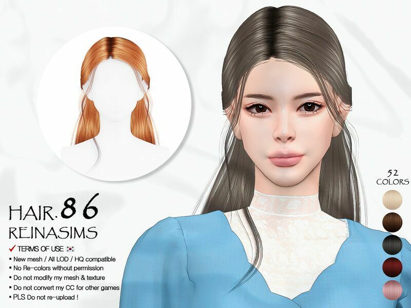 Reina – 86 Hair Sims 4 CC