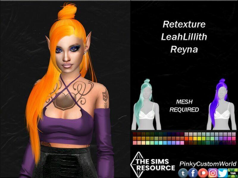 Retexture Of Reyna Hair By Leahlillith By Pinkycustomworld Sims 4 CC