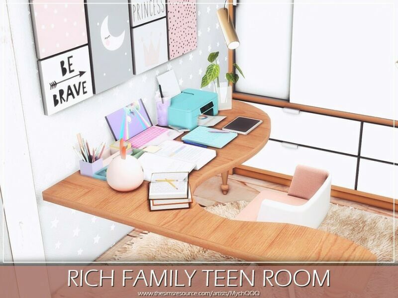 sims 4 cc rich family teen room by mychqqq 5