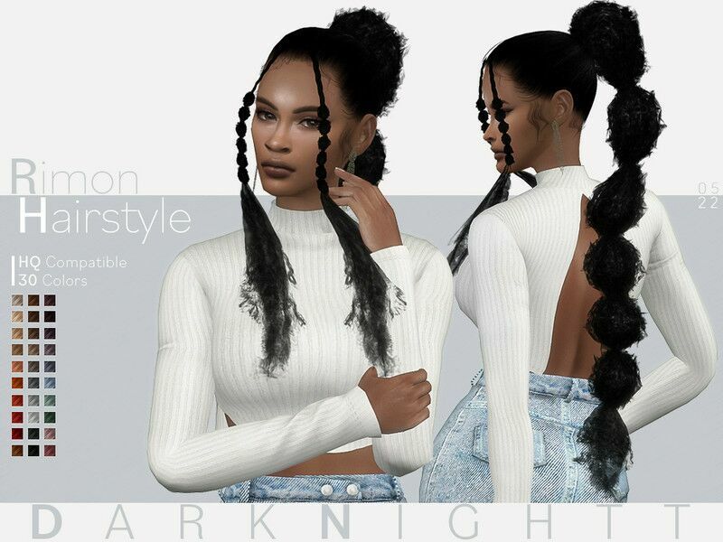 Rimon Hairstyle By Darknightt Sims 4 CC