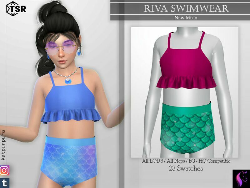 Riva Swimwear By Katpurpura Sims 4 CC