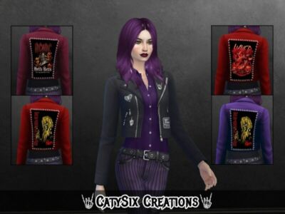 Rocker Jacket (F) V3 By Catysix Sims 4 CC