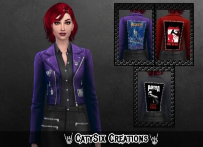 Rocker Jacket (F) V4 By Catysix Sims 4 CC