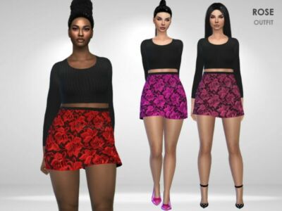 Rose Outfit By Puresim Sims 4 CC