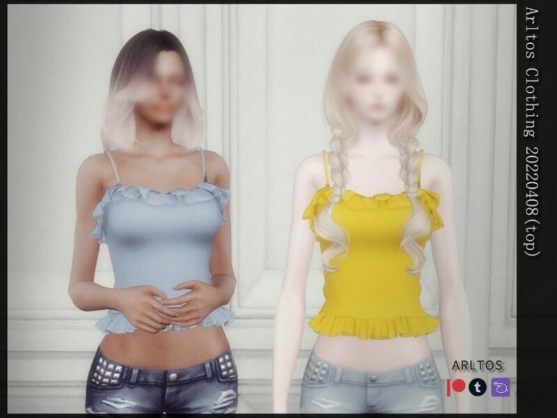 Ruffles TOP / 20220408 By Arltos Sims 4 CC