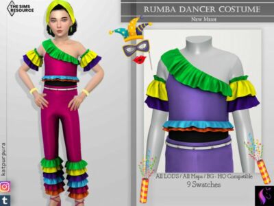 Rumba Dancer Costume TOP By Katpurpura Sims 4 CC