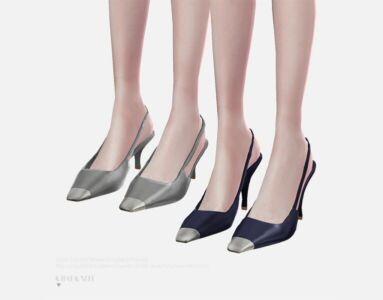 Saint Laurent Blade Slingback Pumps By Charonlee Sims 4 CC