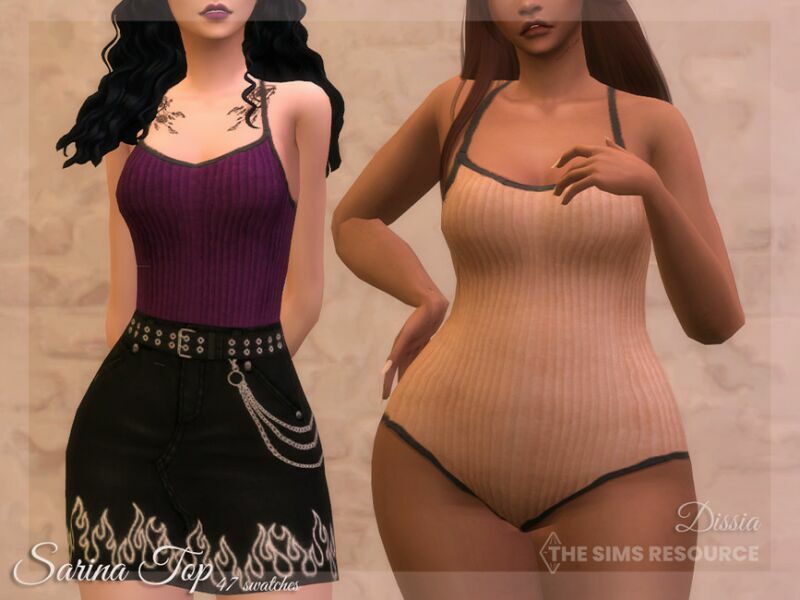 Sarina TOP By Dissia Sims 4 CC