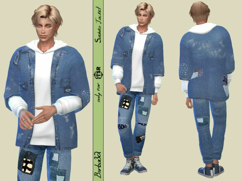 Sashiko Jacket By Birba32 Sims 4 CC