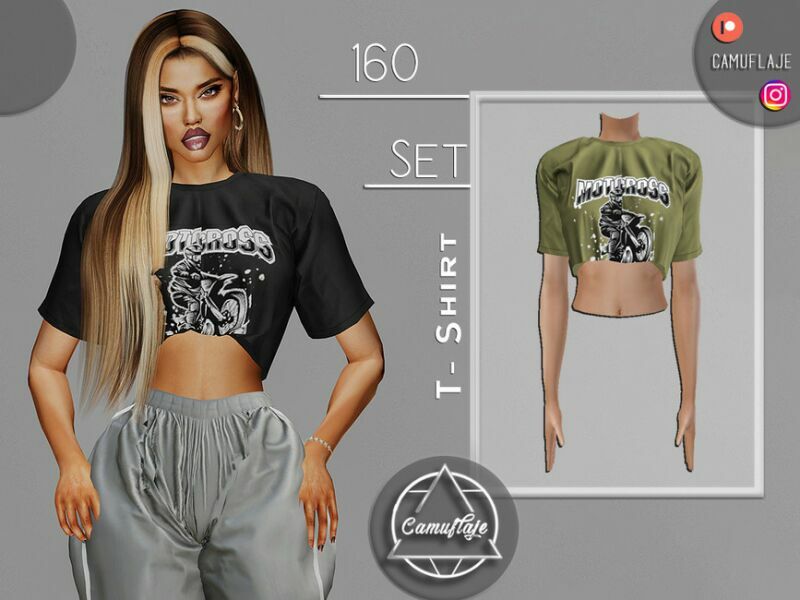 SET 160 – T-Shirt By Camuflaje Sims 4 CC