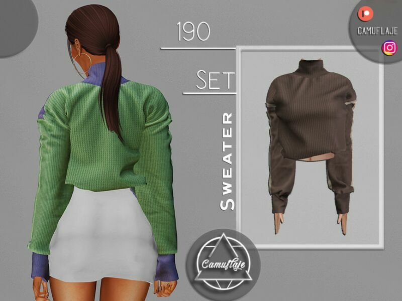 sims 4 cc set 190 sweater by camuflaje 2