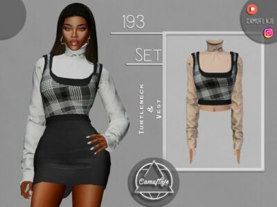 SET 193 – Turtleneck & Vest By Camuflaje Sims 4 CC