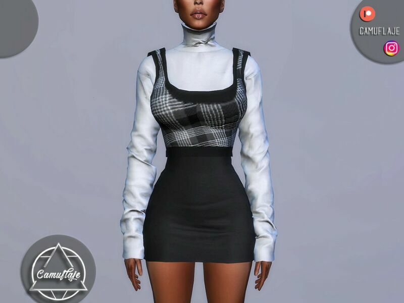 sims 4 cc set 193 turtleneck vest by camuflaje 2