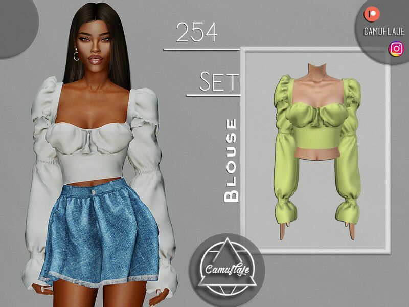 SET 254 – Blouse By Camuflaje Sims 4 CC