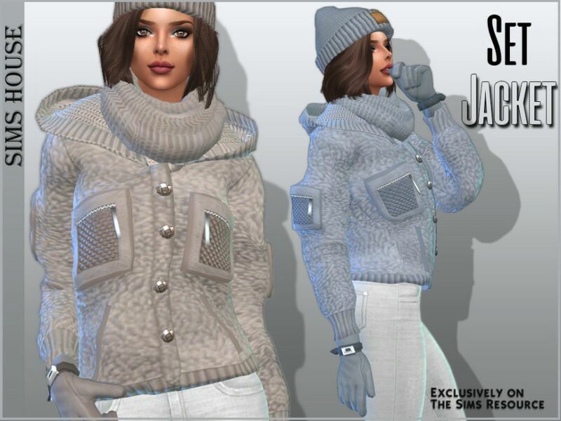 SET Women’S Teddy Jacket Sims 4 CC