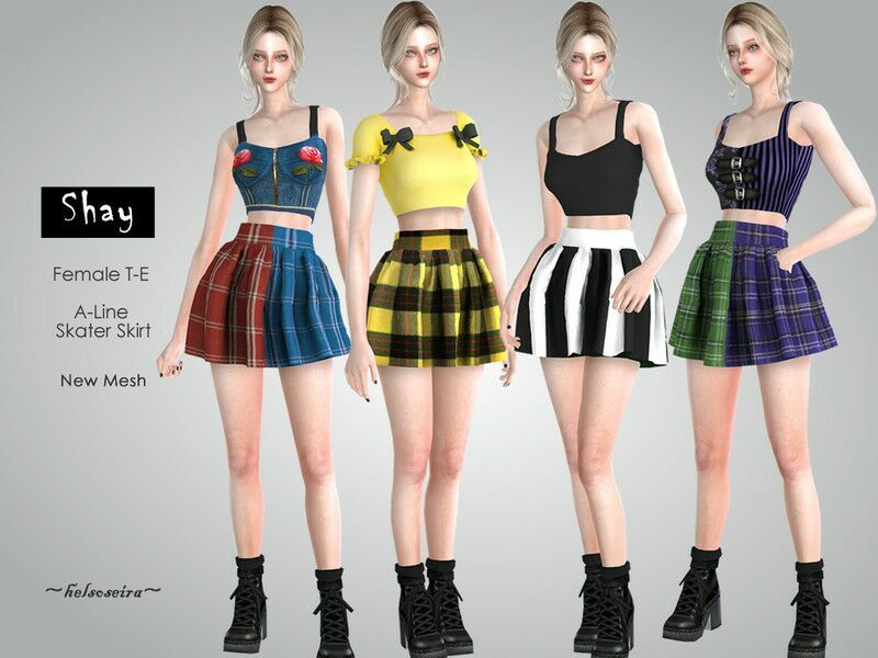 Shay – Skater Skirt By Helsoseira Sims 4 CC