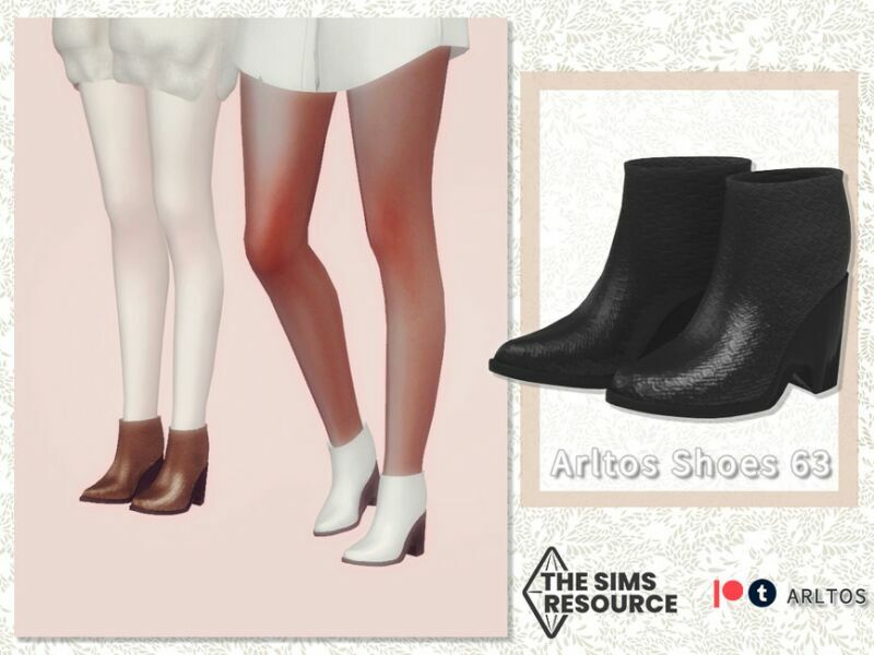 Shiny Leather Boots / 63 By Arltos Sims 4 CC