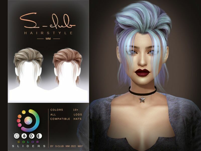 Short Cyberpunk M/F Hairstyle (Bowie) By S-Club Sims 4 CC