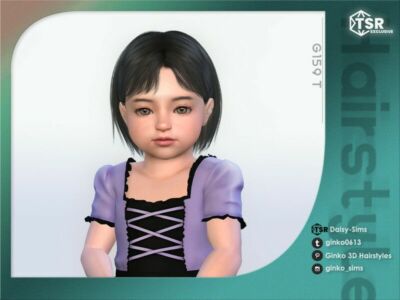 Short Hairstyle With Bangs For Toddlers – G159T Sims 4 CC