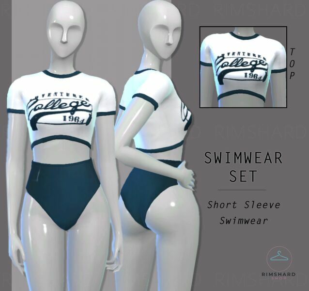 Short Sleeve Swimwear SET By Rimshard Sims 4 CC