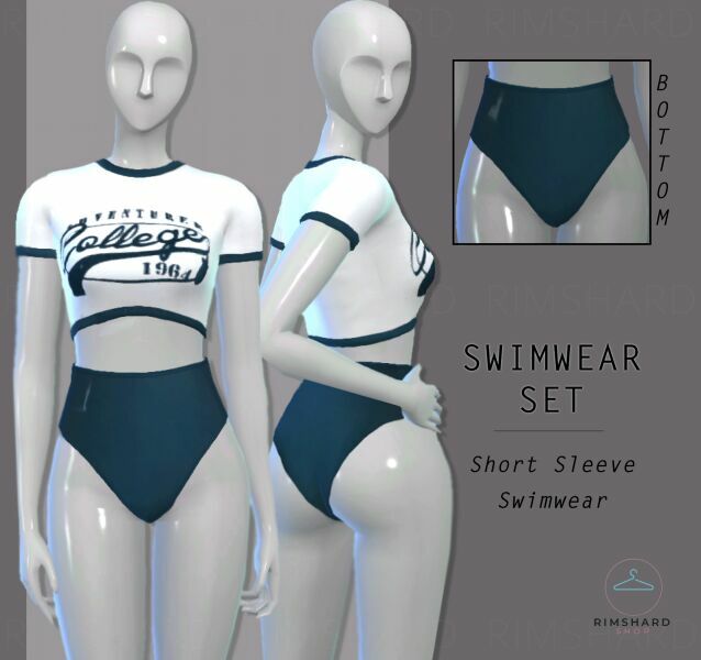 sims 4 cc short sleeve swimwear set by rimshard 2