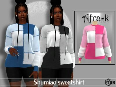 Shumiao Stitch Trim Sweatshirt By Akaysims Sims 4 CC